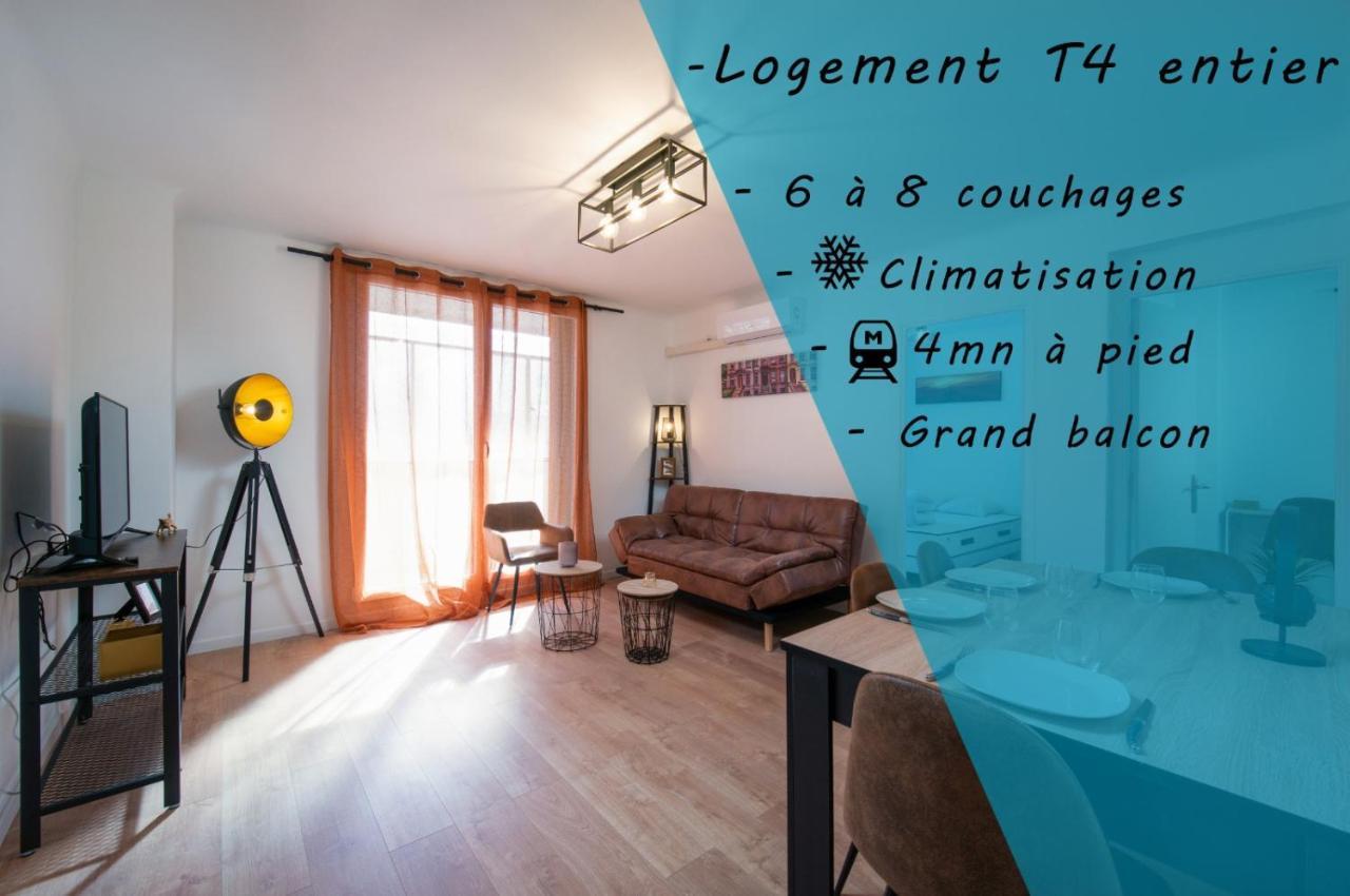 Grand Appartement 3 Chambres Avec Clim Et Balcon Marseilles Exterior foto